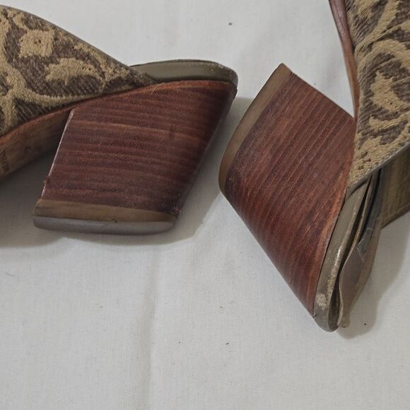 Matisse “SHERYL” Tapestry Mules Woven Boho  Block Heel Leather Size 10 - Picture 6 of 10